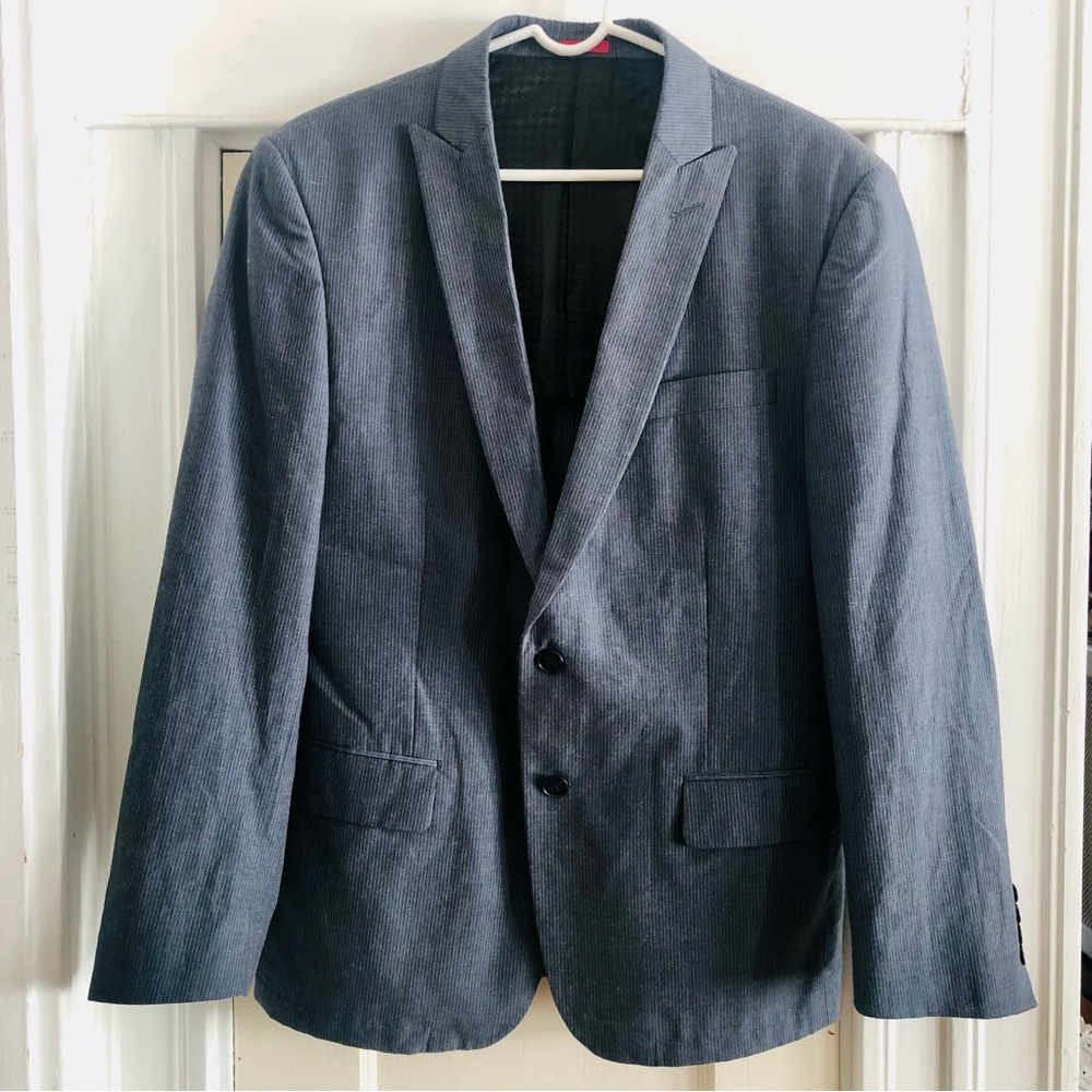 John Varvatos Pinstripe Cotton Blend Blazer, size 42R